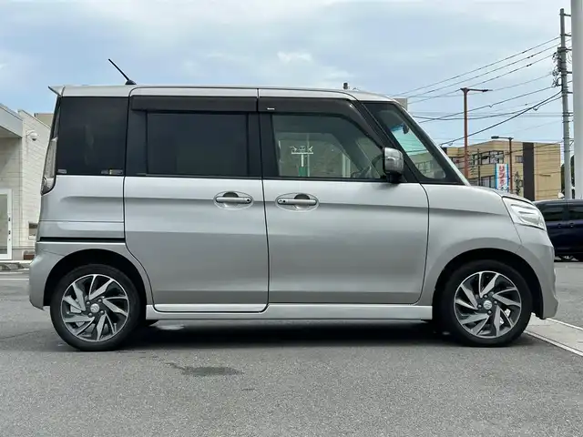 スズキ スペーシア カスタム TS 静岡県 2013(平25)年 8.7万km スチールシルバーM 社外ＳＤナビ（CD、ワンセグTV、DVD、SDミュージックサーバー、AUX）/バックカメラ/前方ドライブレコーダー/両側パワースライドドア/純正アルミホイール/純正フロアマット/スマートキー/プッシュスタート/オートライト/ベンチシート/オートエアコン/保証書/取扱説明書/記録簿/パワーウインドウ/パワーステアリング/ABS/盗難防止装置/キセノンヘッドライト/ダブルエアバッグ/ハーフレザーシートカバー/フォグランプ