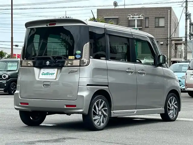 スズキ スペーシア カスタム TS 静岡県 2013(平25)年 8.7万km スチールシルバーM 社外ＳＤナビ（CD、ワンセグTV、DVD、SDミュージックサーバー、AUX）/バックカメラ/前方ドライブレコーダー/両側パワースライドドア/純正アルミホイール/純正フロアマット/スマートキー/プッシュスタート/オートライト/ベンチシート/オートエアコン/保証書/取扱説明書/記録簿/パワーウインドウ/パワーステアリング/ABS/盗難防止装置/キセノンヘッドライト/ダブルエアバッグ/ハーフレザーシートカバー/フォグランプ
