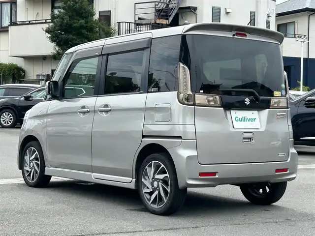 スズキ スペーシア カスタム TS 静岡県 2013(平25)年 8.7万km スチールシルバーM 社外ＳＤナビ（CD、ワンセグTV、DVD、SDミュージックサーバー、AUX）/バックカメラ/前方ドライブレコーダー/両側パワースライドドア/純正アルミホイール/純正フロアマット/スマートキー/プッシュスタート/オートライト/ベンチシート/オートエアコン/保証書/取扱説明書/記録簿/パワーウインドウ/パワーステアリング/ABS/盗難防止装置/キセノンヘッドライト/ダブルエアバッグ/ハーフレザーシートカバー/フォグランプ