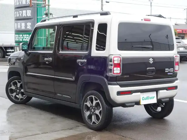 スズキ ハスラー Jスタイル Ⅱ ターボ 静岡県 2022(令4)年 3.7万km アーバンブラウンパールメタリック/ソフトベージュ2トーン ワンオーナー／禁煙車/車検R9年7月19日/セーフティサポート/　・デュアルカメラブレーキサポート/　・誤発進抑制機能/　・車線逸脱抑制機能/　・車線逸脱警報機能/　・ふらつき警報機能/　・先行車発進お知らせ機能/　・アダプティブクルーズコントロール/　・ハイビームアシスト/　・標識認識機能/　・後退時ブレーキサポート/　・後方誤発進抑制機能/全方位モニター付メモリーナビ/　CD/DVD/BT/USB/フルセグTV/スマートフォンリンク/全方位カメラ/ETC/社外前後ドライブレコーダー付デジタルインナーミラー/ステアリングリモコン/パドルシフト/スマートキー／プッシュスタート/リア3面スモーク施工/LEDヘッドライト／オートライト/社外フロアマット/取扱説明書／保証書