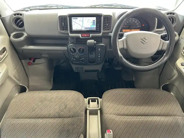 スズキ エブリイ PC リミテッド 愛媛県 2019(令1)年 7.4万km ブルーイッシュブラックパール3 登録時走行距離:73520km/ディーラーOP純正ナビ/AM/FM/TV/DVD/CD/SD/Bluetooth/ETC/ＡＣ/ハロゲンヘッドライト/両側スライドドア/横滑り防止装置/盗難防止装置/衝突軽減システム/ABS/パワステ/エアバッグ/リモコンキー/スペアキー