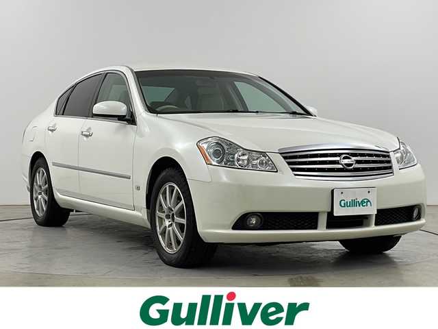 日産 フーガ 350GT FOURシルバーレザ 道央・札幌 2006(平18)年 10.1万km ホワイトパール ・4WD/・純正メーカーナビ  /・DVD/CD//・バックカメラ/サイドカメラ/・レザーシート/D席メモリー付き/・D.N席シートヒーター/エアーシート/・VDC/・ビルトインETC/・HIDライト/オートライト/・社外アルミ/・純正フロアマット