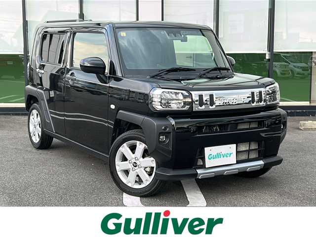 ダイハツ タフト G ターボ ダーククロムベンチャー 岐阜県 2023(令5)年 2.5万km 黒 登録時走行距離24169km/純正SDナビ7インチ/フルセグ/バックモニター/サンルーフ/LEDヘッドライト/レーダークルーズ/ターボ/コーナーセンサー前後/ドライブレコーダー前後/シートヒーター前席/ワンオーナー/スマートキー/社外マフラー/アイドリングストップ/プッシュスタート/AUX可/ETC/社外マット/純正AW/オートライト/衝突軽減システム/HDMI可