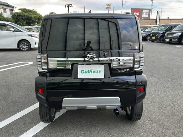 ダイハツ タフト G ターボ ダーククロムベンチャー 岐阜県 2023(令5)年 2.5万km 黒 登録時走行距離24169km/純正SDナビ7インチ/フルセグ/バックモニター/サンルーフ/LEDヘッドライト/レーダークルーズ/ターボ/コーナーセンサー前後/ドライブレコーダー前後/シートヒーター前席/ワンオーナー/スマートキー/社外マフラー/アイドリングストップ/プッシュスタート/AUX可/ETC/社外マット/純正AW/オートライト/衝突軽減システム/HDMI可