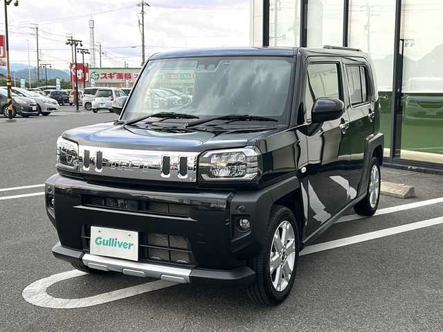 ダイハツ タフト G ターボ ダーククロムベンチャー 岐阜県 2023(令5)年 2.5万km 黒 登録時走行距離24169km/純正SDナビ7インチ/フルセグ/バックモニター/サンルーフ/LEDヘッドライト/レーダークルーズ/ターボ/コーナーセンサー前後/ドライブレコーダー前後/シートヒーター前席/ワンオーナー/スマートキー/社外マフラー/アイドリングストップ/プッシュスタート/AUX可/ETC/社外マット/純正AW/オートライト/衝突軽減システム/HDMI可