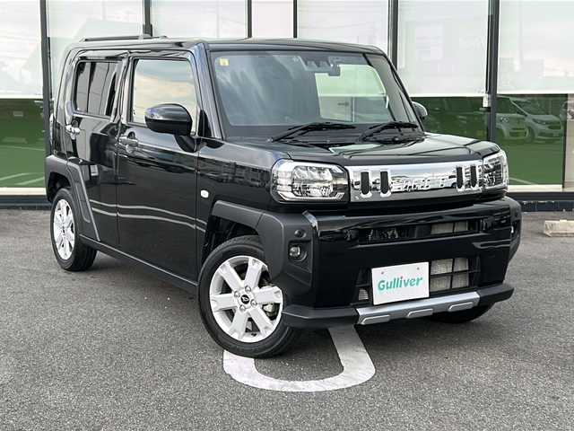ダイハツ タフト G ターボ ダーククロムベンチャー 岐阜県 2023(令5)年 2.5万km 黒 登録時走行距離24169km/純正SDナビ7インチ/フルセグ/バックモニター/サンルーフ/LEDヘッドライト/レーダークルーズ/ターボ/コーナーセンサー前後/ドライブレコーダー前後/シートヒーター前席/ワンオーナー/スマートキー/社外マフラー/アイドリングストップ/プッシュスタート/AUX可/ETC/社外マット/純正AW/オートライト/衝突軽減システム/HDMI可