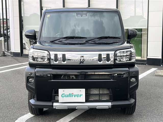 ダイハツ タフト G ターボ ダーククロムベンチャー 岐阜県 2023(令5)年 2.5万km 黒 登録時走行距離24169km/純正SDナビ7インチ/フルセグ/バックモニター/サンルーフ/LEDヘッドライト/レーダークルーズ/ターボ/コーナーセンサー前後/ドライブレコーダー前後/シートヒーター前席/ワンオーナー/スマートキー/社外マフラー/アイドリングストップ/プッシュスタート/AUX可/ETC/社外マット/純正AW/オートライト/衝突軽減システム/HDMI可