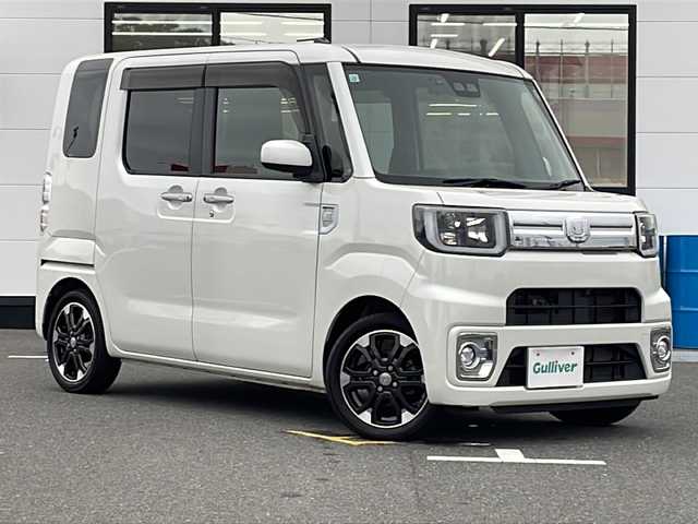 ダイハツ ウェイク G ターボ　レジャーエディション SA Ⅲ 山口県 2017(平29)年 5.7万km パールホワイトⅢ 純正8インチナビ/・フルセグテレビ/・Bluetooth接続オーディオ/・DVD再生機能/パノラミックビュー/ETC/ドライブレコーダー/スマートアシストIII/・衝突回避支援ブレーキ/・衝突警報/・車線逸脱警報/・オートハイビーム/・先行車発進お知らせ機能/LEDヘッドライト/オートライト/両側オートスライドドア/スマートキー/ドアバイザー/オートリトラミラー/純正フロアマット/取扱説明書