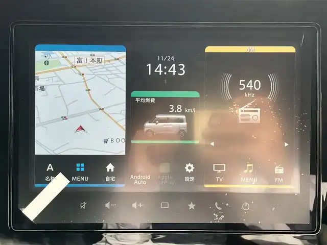 スズキ ワゴンＲ スマイル HYBRID X 静岡県 2025(令7)年 0.1千km ベージュ エンジンスタートボタン/パワーステアリング/パワーウィンドウ/保証書/取扱説明書/アイドリングストップ/スマートキー/スペアキー1本/オートエアコン/レーダークルーズコントロール/USB入力端子/全方位カメラ/純正9インチナビ（CD/DVD/BT/フルセグ）/ベンチシート/布シート/前席シートヒーター/両側パワースライドドア/ABS/横滑り防止装置/コーナーセンサー前後/レーンキープアシスト/オートライト/オートマチックハイビーム/LEDヘッドライト/W+サイドエアバッグ/衝突軽減システム/届出済未使用車/ヘッドアップディスプレイ