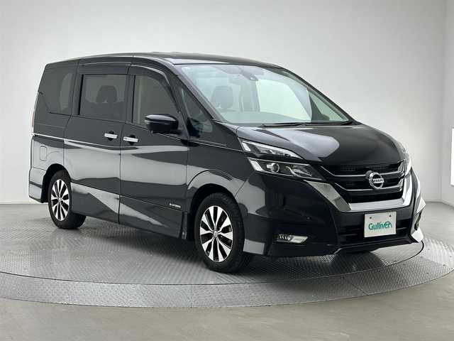 日産 セレナ ハイウェイスターVセレクションⅡ 愛知県 2019(平31)年 6.9万km ダイヤモンドブラック 純正SDナビ/（CD/DVD/SD/Bluetooth/フルセグTV）/アラウンドビューモニター/プロパイロット/ACC/LKA/エマージェンシーブレーキ/パーキングアシスト/コーナーセンサー/ドライブレコーダー/インテリジェントルームミラー/ビルトインETC/合皮レザーシート/アイドリングストップ/両側パワースライドドア/純正フリップダウンモニター/TVキット/純正１６インチアルミホイール/純正フロアマット/ドアバイザー