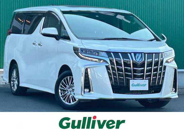 トヨタ アルファードハイブリット SR Cパッケージ 宮城県 2022(令4)年 2.5万km ホワイトパールクリスタルシャイン ツインムーンルーフ/デジタルインナーミラー/ブラインドスポットモニター/パーキングサポートブレーキ（後方接近車両）/応急用タイヤ/＝＝＝/セーフティセンス/・プリクラッシュセーフティ/・レーントレーシングアシスト/・ロードサインアシスト/・アダプティブハイビームシステム/・レーダークルーズコントロール（全車速追従機能付）/パーキングサポートブレーキ（前後方静止物）/純正フリップダウンモニター/9インチディスプレイオーディオ/・ナビ機能/・CD/DVDデッキ/・フルセグTV/・Bluetooth/・AppleCarPlay/AndroidAuto/ビルトインETC2.0/AC100V/1500Wコンセント/パワーバックドア/両側パワースライドドア/ステアリングヒーター/合皮シート/シートヒーター/ベンチレーション/パワーシート/電動パーキングブレーキ/ブレーキホールド/3眼LEDヘッドライト/フォグランプ/オートライト/スマートキー＆プッシュスタート/純正17インチAW/純正フロアマット/ドアバイザー/W/サイド/カーテンエアバッグ
