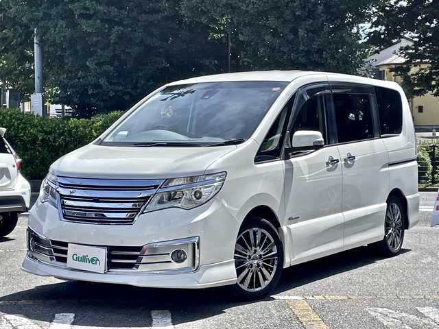 日産 セレナ ライダー パフォ S HV Aセーフ 神奈川県 2015(平27)年 5.9万km ブリリアントホワイトパール ワンオーナー/エマージェンシーブレーキ/踏み間違え防止アシスト/アイドリングストップ/純正8インチメモリナビ/CD/DVD/Bluetooth/地デジ/HDMI/アラウンドビューモニター/フリップダウンモニター/ETC車載器/両側パワースライドドア/LEDヘッドランプ/クルーズコントロール