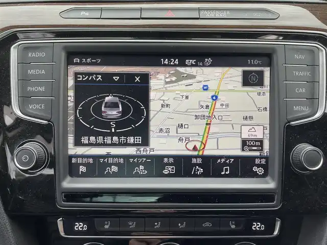 フォルクスワーゲン パサート TSI ハイライン 福島県 2015(平27)年 13.1万km ディープブラックパールエフェクト ワンオーナー/純正メモリーナビ/CD/DVD/SD/BT/USB/社外16インチAW(純正17AW＋夏タイヤ積込)/プリクラッシュブレーキシステム/レーンチェンジアシストシステム/レーダークルーズコントロール/クリアランスソナー/黒レザーシート/パワーシート/シートヒーター/エアシート/パワーテールゲート/リアオートサンシェード/アイドリングストップ/ステアリングリモコン/バックカメラ/パドルシフト/オートライト/LEDヘッドライト/フォグライト/プッシュスタート/ドアバイザー/フロアマット/ETC