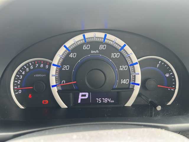 スズキ ワゴンＲ スティングレー X 宮崎県 2014(平26)年 7.6万km ブルーイッシュブラックパール3 社外SDナビ【CN-R300D】（CD/DVD/TV）/フルセグTV/オートライト/アイドリングストップ/純正フロアマット/スマートキー/プッシュスタート/スペアキー/サンシェード/取扱説明書