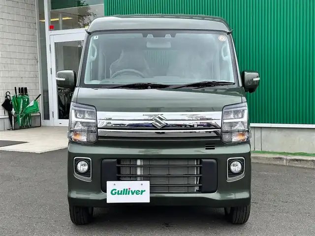 スズキ エブリィ ワゴン PZターボ スペシャル 宮城県 2025(令7)年 0.1万km未満 クールカーキPM セーフティサポート/・デュアルセンサーブレーキサポート/・誤発進抑制機能（後方含む）/・車線逸脱警報機能/・ハイビームアシスト/・パーキングセンサー（リア）/・ふらつき警報/・先行車発進お知らせ機能/・後退時ブレーキサポート/・ヒルホールドコントロール/両側パワースライドドア/電動オートステップ（助手席側）/シートヒーター（運転席）/革巻きステアリング/ステアリングスイッチ/LEDヘッドランプ/フォグランプ/オートライト/オートエアコン/リアヒーター/スマートキー＆プッシュスタート/電動格納ミラー/純正14インチAW/Wエアバッグ
