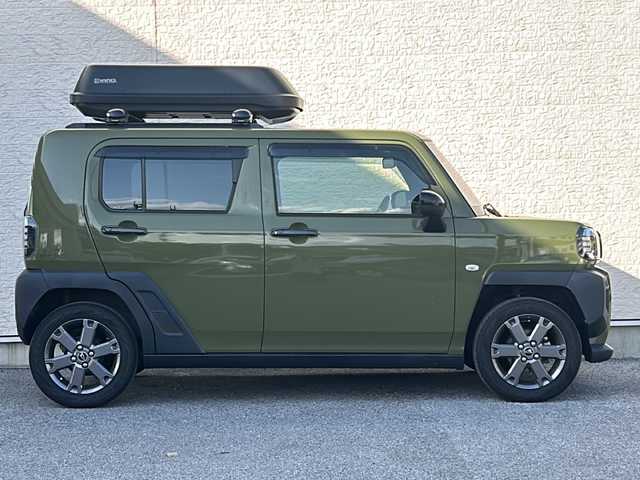 ダイハツ タフト G 滋賀県 2020(令2)年 6.1万km フォレストカーキメタリック 純正メモリーナビ/（AM/FM/CD/DVD/フルセグTV/Bluetooth/iPod/SD）/ETC/ガラスルーフ/INNOルーフボックス/ドライブレコーダー/衝突軽減ブレーキ/シートヒーターD/N/オートライト/オートエアコン/ステアリングスイッチ/アイドリングストップ/電子パーキング/ブレーキホールド/コーナーセンサー/プッシュスタート/スマートキー/純正ドアバイザー/電動格納ミラー/USB/横滑り防止装置