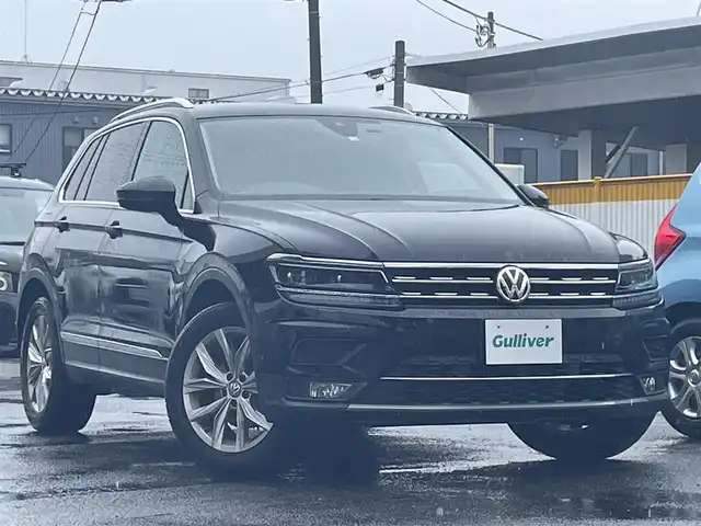 フォルクスワーゲン ティグアン TSI ハイライン 宮城県 2018(平30)年 8.5万km 黒 純正ナビ/フルセグTV/Bluetooth/前席シートヒーター/レーダークルーズコントロール/レーンキープアシスト/サイドアシスト/リアトラフィックアラート/フロントアシスト/パーキングアシスト/全周囲モニター/純正マット/純正AW
