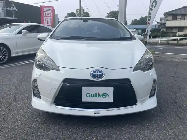 トヨタ アクア S 愛知県 2013(平25)年 5.8万km ライムホワイトパールクリスタルシャイン MODELLISTAエアロVer1/リヤコンビガーニッシュ/リヤスポイラー/TRD16インチアルミ/ダウンサス/純正SDナビTV/Bluetoothオーディオ/バックカメラ/スマートキー×2ケ/プッシュスタート/ETC/前後2カメラドライブレコーダー/LEDヘッドライト/オートライト/純正フォグ