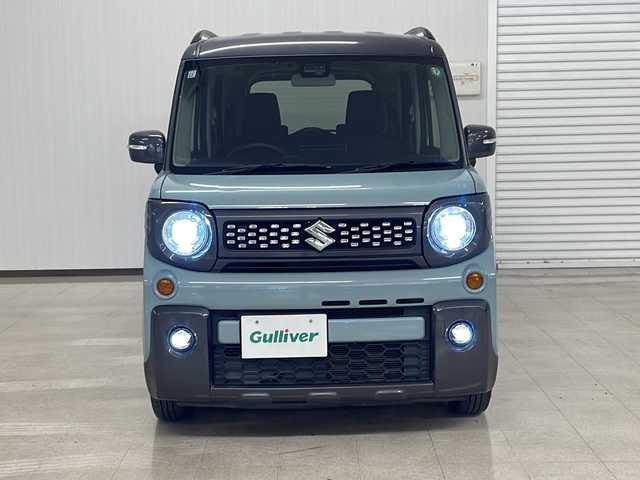 スズキ スペーシア ギア HYBRID XZ 熊本県 2019(令1)年 6.5万km オフブルーメタリック/ガンメタリック2トーンルーフ 社外SDナビ（ラジオ、フルセグ、BT、SD、CD、DVD）/ETC/ステアリングリモコン/シートヒーター/両側パワースライドドア/クリアランスソナー/レーンキープアシスト/横滑り防止/衝突被害軽減ブレーキ/オートライト/・LEDヘッドライト/・フォグランプ/プッシュスタート/スマートキー/・スペアキー有