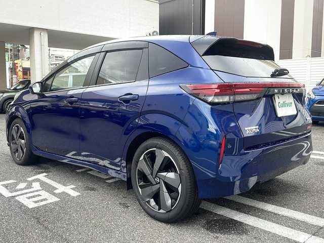 日産 オーラ G 広島県 2023(令5)年 0.3万km オーロラフレアブルーパール /登録時走行距離/　　　　　　　2349キロ/ワンオーナー/純正ナビ/アラウンドビューモニター/地デジ/ハーフレザーシート/BOSEサウンドシステム/デジタルインナーミラー/クルーズコントロール/スペアキー×１/ビルトインETC/新車時整備手帳/　　【保証書】/取扱説明書/