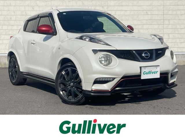 日産 ジューク ニスモ 岐阜県 2013(平25)年 15.3万km ブリリアントホワイトパール カロッツェリア製ナビ（フルセグ・Ｂｌｕｅｔｏｏｔｈ・ＣＤ・ＤＶＤ）/ETC　/純正18インチアルミホイール　/純正フロアマット　/純正ドアバイザー　/４WD　/保証書　/取扱説明書　/ナビ取扱説明書　/オートエアコン/プッシュスタート