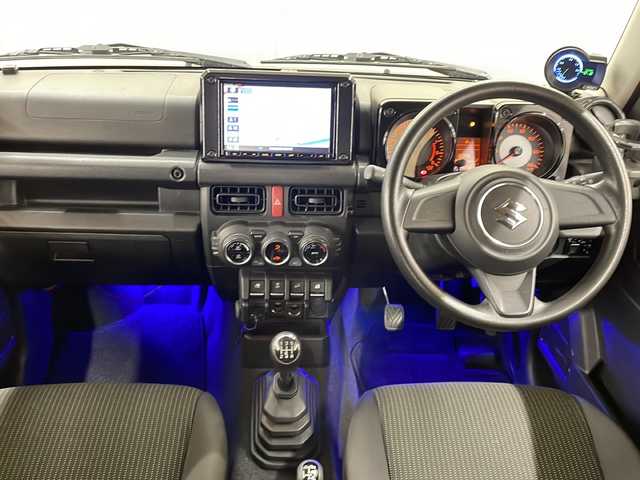 スズキ ジムニー XL 道央・札幌 2019(令1)年 8.3万km ブルーイッシュブラックパール3 純正メーカーナビ/スタッドレスタイヤ/オートライトバックカメラ/プッシュスタート/電格ミラー/Ｄ+Ｎ席シートヒーター/社外ドリンクホルダー/ミラーヒーター/AM/FM/CD/DVD/SD/Bluetooth/USB/ETC