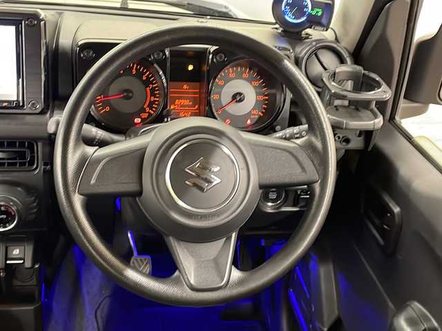 スズキ ジムニー XL 道央・札幌 2019(令1)年 8.3万km ブルーイッシュブラックパール3 純正メーカーナビ/スタッドレスタイヤ/オートライトバックカメラ/プッシュスタート/電格ミラー/Ｄ+Ｎ席シートヒーター/社外ドリンクホルダー/ミラーヒーター/AM/FM/CD/DVD/SD/Bluetooth/USB/ETC