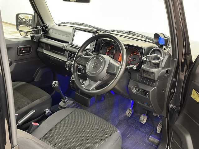 スズキ ジムニー XL 道央・札幌 2019(令1)年 8.3万km ブルーイッシュブラックパール3 純正メーカーナビ/スタッドレスタイヤ/オートライトバックカメラ/プッシュスタート/電格ミラー/Ｄ+Ｎ席シートヒーター/社外ドリンクホルダー/ミラーヒーター/AM/FM/CD/DVD/SD/Bluetooth/USB/ETC