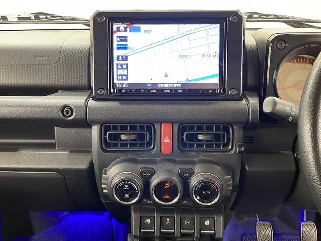 スズキ ジムニー XL 道央・札幌 2019(令1)年 8.3万km ブルーイッシュブラックパール3 純正メーカーナビ/スタッドレスタイヤ/オートライトバックカメラ/プッシュスタート/電格ミラー/Ｄ+Ｎ席シートヒーター/社外ドリンクホルダー/ミラーヒーター/AM/FM/CD/DVD/SD/Bluetooth/USB/ETC