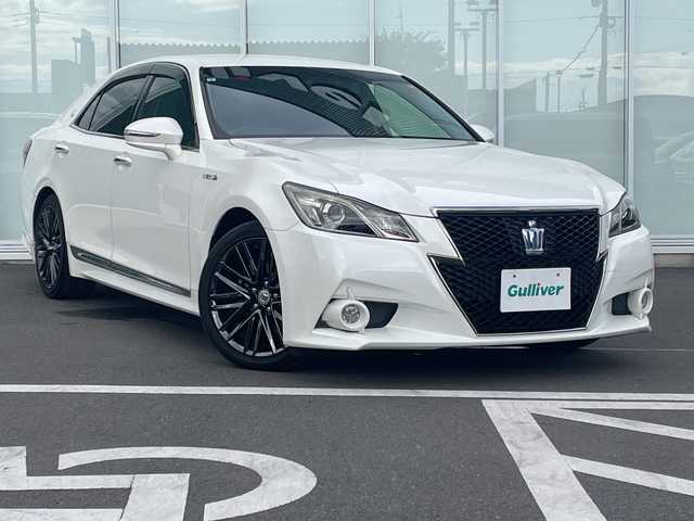 トヨタ クラウン ハイブリッド アスリートS 神奈川県 2015(平27)年 8.7万km ホワイトパールクリスタルシャイン 純正ナビ　/クルーズコントロール　/バックカメラ　/パワーシート　/ビルドインＥＴＣ　/ドライブレコーダー　/ＭＴモード付ＡＴ　/社外ドラレコ前後　/純正エアロ　/ＣＤ／ＤＶＤ／ＢＴ