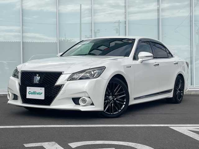 トヨタ クラウン ハイブリッド アスリートS 神奈川県 2015(平27)年 8.7万km ホワイトパールクリスタルシャイン 純正ナビ　/クルーズコントロール　/バックカメラ　/パワーシート　/ビルドインＥＴＣ　/ドライブレコーダー　/ＭＴモード付ＡＴ　/社外ドラレコ前後　/純正エアロ　/ＣＤ／ＤＶＤ／ＢＴ