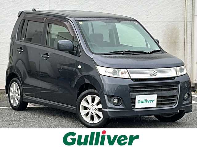 スズキ ワゴンＲ スティングレー X 千葉県 2012(平24)年 6.2万km ルナグレーパールメタリック ４ＷＤ　純正ＣＤオーディオ　ＣＤ　シートヒーター　スマートキー　スペアキー１本　エンジンプッシュスタート　キセノンヘッドライト　ドアバイザー　フォグランプ　１４インチアルミホイール リアスポイラー