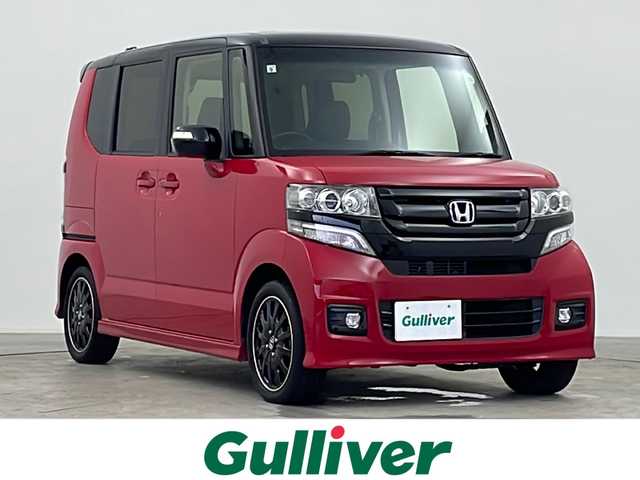 ホンダ Ｎ ＢＯＸ カスタム G ターボ Lパッケージ 千葉県 2017(平29)年 3.3万km 赤／黒 両側パワースライドドア/純正SDナビ/・型式：VXM-175VFi/・CD/DVD/Bluetooth/フルセグTV/AM/FM/バックカメラ/クルーズコントロール/HIDオートヘッドライト/LEDフォグランプ/ハーフレザーシート/ビルトインETC/純正15インチアルミホイール/純正フロアマット/パドルシフト/ロールサンシェード/オートエアコン/ステアリングスイッチ/スマートキー/スペアキー1本/禁煙車