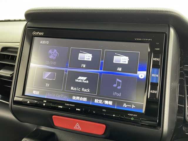 ホンダ Ｎ ＢＯＸ カスタム G ターボ Lパッケージ 千葉県 2017(平29)年 3.3万km 赤／黒 両側パワースライドドア/純正SDナビ/・型式：VXM-175VFi/・CD/DVD/Bluetooth/フルセグTV/AM/FM/バックカメラ/クルーズコントロール/HIDオートヘッドライト/LEDフォグランプ/ハーフレザーシート/ビルトインETC/純正15インチアルミホイール/純正フロアマット/パドルシフト/ロールサンシェード/オートエアコン/ステアリングスイッチ/スマートキー/スペアキー1本/禁煙車