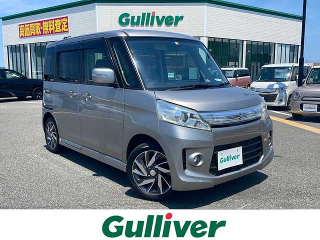 スズキ スペーシア カスタム TS 鳥取県 2014(平26)年 4.4万km スチールシルバーM ターボ車/社外ナビ/フルセグ/DVD/BT/USB/バックカメラ/両側パワースライドドア/ビルトインETC/プッシュエンジンスタート/アイドリングストップ/キセノンヘッドライト/フォグライト/純正15インチアルミホイール/ルーフコンソールBOX/純正フロアマット/ドアバイザー