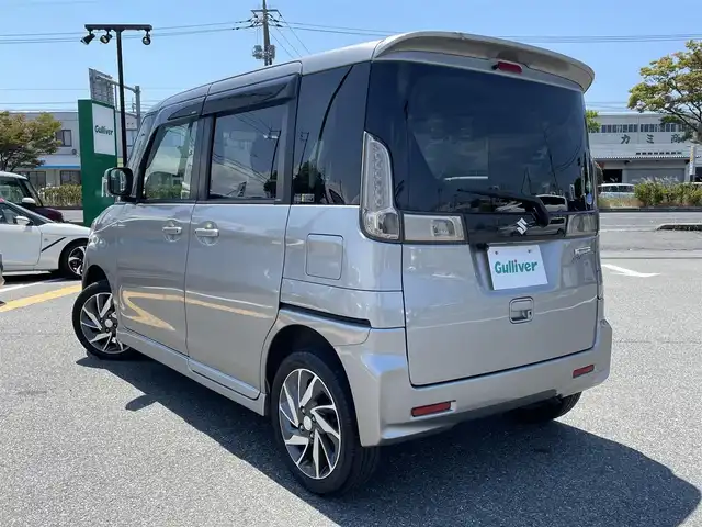 スズキ スペーシア カスタム TS 鳥取県 2014(平26)年 4.4万km スチールシルバーM ターボ車/社外ナビ/フルセグ/DVD/BT/USB/バックカメラ/両側パワースライドドア/ビルトインETC/プッシュエンジンスタート/アイドリングストップ/キセノンヘッドライト/フォグライト/純正15インチアルミホイール/ルーフコンソールBOX/純正フロアマット/ドアバイザー