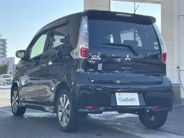 三菱 ｅＫカスタム T 岡山県 2014(平26)年 7.5万km ディープブラックマイカ 登録時走行距離74899km/純正SDナビ/(AM/FM/DISC/TV)/バックカメラ/ETC/ドライブレコーダー/プッシュスタート/USB入力端子/スマートキー/スペアキー/純正15インチアルミホイール/記録簿/保証書/取扱説明書/純正フロアマット/電動格納ミラー