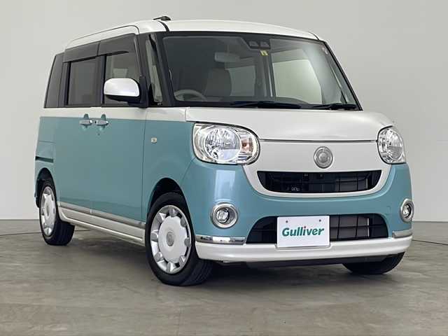 ダイハツ ムーヴ キャンバス X LTD メイクアップ SA Ⅲ 秋田県 2018(平30)年 1.4万km パールホワイトⅢ/ファインミントメタリック 2トーン 4WD/純正SDナビ（DVD/BT/フルセグTV）/全方位カメラ/バックカメラ/両側パワースライドドア/スマートアシストIII/アイドリングストップ/横滑り防止装置/オートハイビーム/LEDヘッドランプ/フォグランプ/オーディオステアリモコン/USBポート/純正フロアマット/純正ドアバイザー/保証書・取説