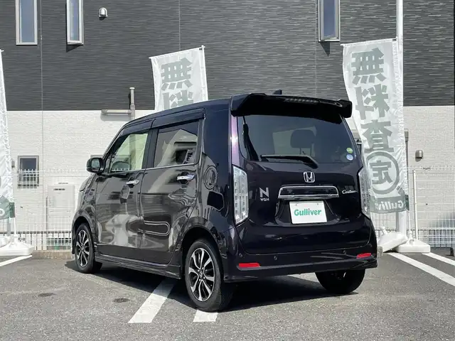 ホンダ Ｎ ＷＧＮ カスタム L ホンダセンシング 大分県 2020(令2)年 2.4万km プレミアムベルベットパープル・パール 登録時23673km/社外ナビ/（AM/FM/TV/Bluetooth）/フルセグTV/バックカメラ/ビルトインETC/レーダークルーズコントロール/ステアリングスイッチ/オートライト/衝突軽減システム/レーンキープアシスト/コーナーセンサー/シートヒーター/プッシュスタート/純正アルミ/スペアキー