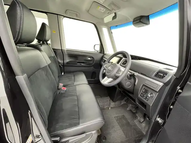 ダイハツ タント カスタム X トップED SA Ⅲ 熊本県 2017(平29)年 6.1万km ブラックマイカメタリック ワンオーナー　/禁煙車　/社外ナビ（ＣＤ・ＤＶＤ・フルセグ・ＢＴ・ＳＤ・ＵＳＢ）/バックカメラ　/片側パワースライドドア　/後ろのみクリアランスソナー　/衝突軽減ブレーキ　/横滑り防止　/アイドリングストップ/ハーフレザーシート/社外フロアマット/純正１４インチAW/オートライト/オートマチックハイビーム/LEDヘッドライト/フォグランプ/スマートキー/プッシュスタート/保証書/取扱説明書