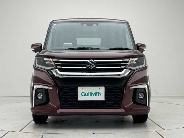 スズキ ソリオ HV MZ 愛知県 2023(令5)年 1.2万km メロウディープレッドパール 純正8型ディスプレイオーディオナビ/全方位カメラ/両側パワースライドドア/レーダークルーズコントロール/シートヒーター/バックカメラ/コーナーセンサー/ヘッドアップディスプレイ/純正アルミホイール/LEDヘッドライト/オートライト/衝突軽減システム/フルセグ/CD DVD/サーキュレーター/ステアリングスイッチ/スマートキー/プッシュスタート