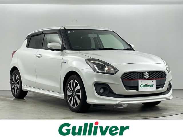スズキ スイフト HYBRID RS 愛知県 2017(平29)年 6万km ピュアホワイトP 純正8型メモリナビ/（CD/DVD/フルセグTV/Bluetooth/USB）/全方位カメラ/横滑り防止装置/アイドリングストップ/純正16インチAW/LEDヘッドライト/オートライト/ETC/シートヒーター(D席)/パドルシフト/革巻きステアリング/ステアリングスイッチ/純正フロアマット/ドアバイザー/スマートキー＆プッシュスタート