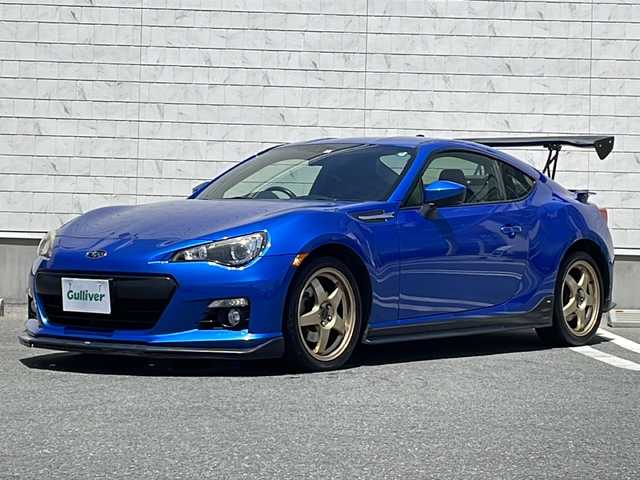 スバル ＢＲＺ S 山形県 2013(平25)年 8.1万km WRブルーマイカ 禁煙車/STiエアロパーツ（F/S/R）/柿本マフラー/カーボンGTウィング/RAYS17インチゴールドAW/社外ナビ(CD.DVD.BT)/フルセグ/バックカメラ/ETC/クルーズコントロール/ドライブレコーダー/プッシュスタート/スマートキーｘ２