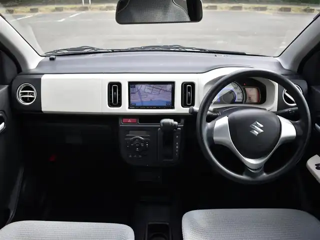 スズキ アルト X 福岡県 2014(平26)年 4.9万km パールホワイト/バックドアグレー2トーン ワンオーナー/社外メモリナビ【CN-R302Z】/フルセグTV・BT・CD・DVD・FM・AM/ETC/プッシュスタート/スマートキー×2/レーダーブレーキサポート/D席シートヒーター/ENKEI製純正15インチアルミホイール/アイドリングストップ/保証書・取説