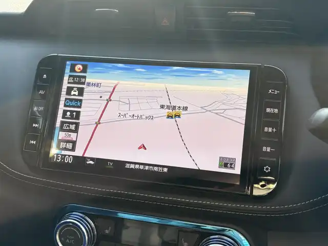 日産 キックス X 滋賀県 2021(令3)年 3.4万km ダークブルー 純正9インチナビ/(CD/DVD/Bluetooth/フルセグTV)/プロパイロット/ルーフレール/アラウンドビューモニター/レーダークルーズコントロール/クリアランスソナー/純正デジタルインナーミラー/ドライブレコーダー/シートヒーター/ステアリングヒーター/ハーフレザーシート/オートライト/LEDヘッドライト/スマートキー