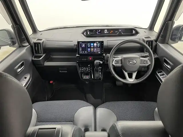 ダイハツ タント カスタム RS 岡山県 2023(令5)年 3.1万km ブラックマイカメタリック 純正9インチデイスプレイオーディオ/（BT/TV/Carplay/HDMI)/全方位カメラ/両側パワースライドドア/スマートアシスト/衝突回避支援/認識シ支援/運転負荷軽減/駐車支援/追従型クルーズコントロール/LEDヘッドライト/オートライト/フォグランプ/USB端子/純正フロアマット/純正ドアバイザー/純正15インチアルミホイール/スペアキー１個