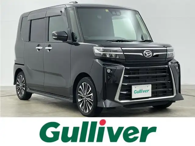 ダイハツ タント カスタム RS 岡山県 2023(令5)年 3.1万km ブラックマイカメタリック 純正9インチデイスプレイオーディオ/（BT/TV/Carplay/HDMI)/全方位カメラ/両側パワースライドドア/スマートアシスト/衝突回避支援/認識シ支援/運転負荷軽減/駐車支援/追従型クルーズコントロール/LEDヘッドライト/オートライト/フォグランプ/USB端子/純正フロアマット/純正ドアバイザー/純正15インチアルミホイール/スペアキー１個