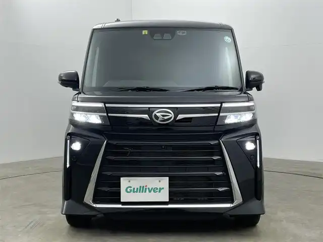 ダイハツ タント カスタム RS 岡山県 2023(令5)年 3.1万km ブラックマイカメタリック 純正9インチデイスプレイオーディオ/（BT/TV/Carplay/HDMI)/全方位カメラ/両側パワースライドドア/スマートアシスト/衝突回避支援/認識シ支援/運転負荷軽減/駐車支援/追従型クルーズコントロール/LEDヘッドライト/オートライト/フォグランプ/USB端子/純正フロアマット/純正ドアバイザー/純正15インチアルミホイール/スペアキー１個