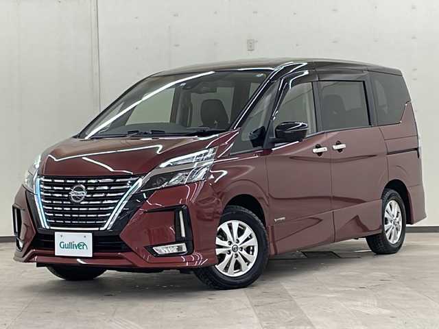 日産 セレナ ハイウェイスター V 道央・札幌 2022(令4)年 4.7万km マルーンレッド 2トーン /4WD//プロパイロット//純正ナビ/(CD/DVD/Bluetooth/SD/フルセグTV/ラジオ)//アラウンドビューモニター//レーダークルーズコントロール//両側パワースライド//インテリジェントルームミラー//スマートキー//ステアリングスイッチ//アイドリングストップ//プッシュスタートボタン//ドアバイザー//アイドリングストップ//ステアリングAVコントロール//社外前後ドライブレコーダー//オートエアコン//オートライト//フォグライト//黒レザーシートカバー//電動格納ミラー//LEONIS15インチAWサマータイヤ積込