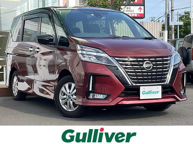 日産 セレナ ハイウェイスター V 道央・札幌 2022(令4)年 4.7万km マルーンレッド 2トーン /4WD//プロパイロット//純正ナビ/(CD/DVD/Bluetooth/SD/フルセグTV/ラジオ)//アラウンドビューモニター//レーダークルーズコントロール//両側パワースライド//インテリジェントルームミラー//スマートキー//ステアリングスイッチ//アイドリングストップ//プッシュスタートボタン//ドアバイザー//アイドリングストップ//ステアリングAVコントロール//社外前後ドライブレコーダー//オートエアコン//オートライト//フォグライト//黒レザーシートカバー//電動格納ミラー//LEONIS15インチAWサマータイヤ積込